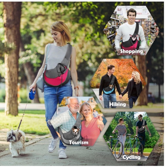 YUDODO Pet Sling Carrier Breathable Mesh Travel Safe Sling Bag Carrier Sz L PINK - Picture 8 of 8